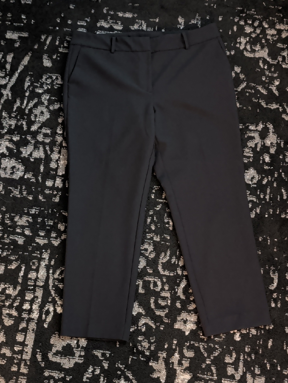 Ann Taylor Factory Black Cropped Straight-Leg Pants